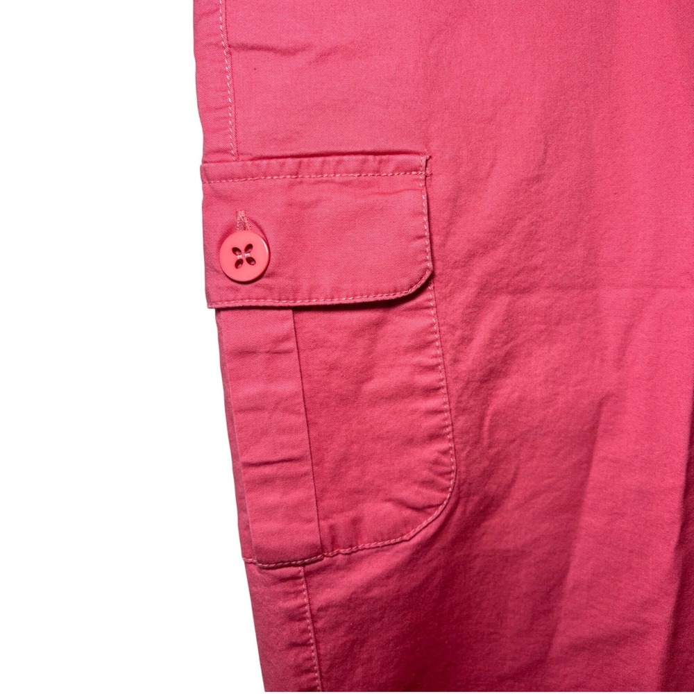 Draper's & Damons Pink Cargo Capri Pants PL Womens Elastic Waist Cropped Trouser - Picture 4 of 8
